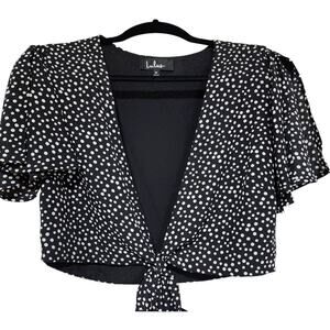 Lulu's Black & White Polka Dot Two-Piece Dress Set Women’s Size Medium